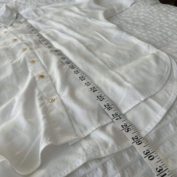 Madewell Relaxed Dolman Button-Up Shirt Size S White Sheer Coastal Prep Classic - Picture 16 of 16